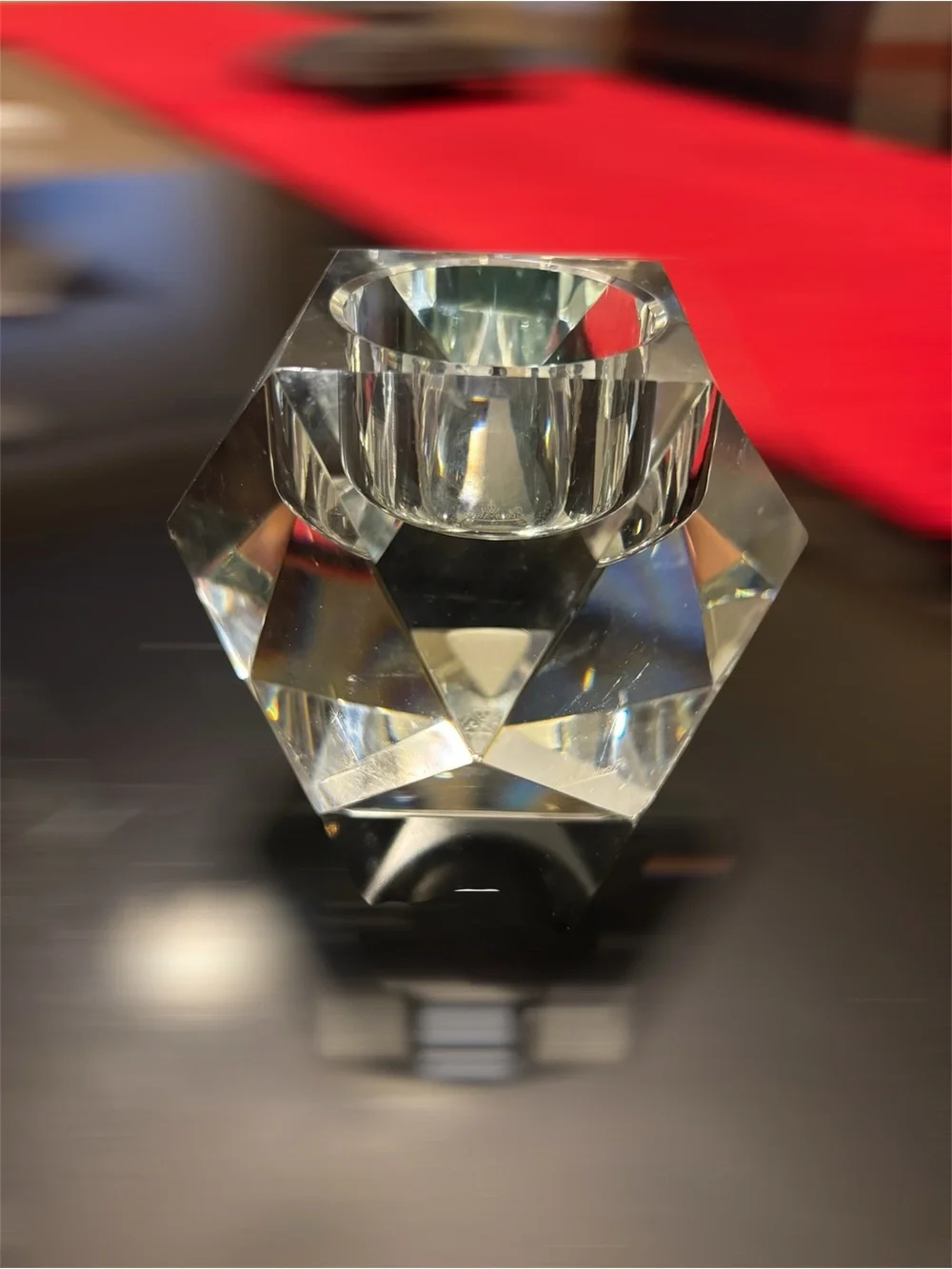 Rosenthal Clear Faceted Crystal Tealight Holder